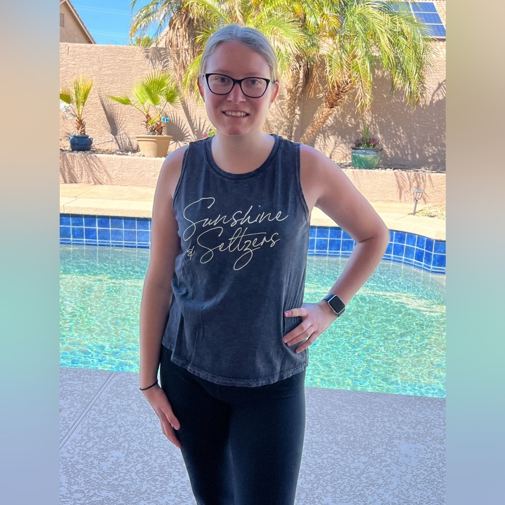 Sunshine And Seltzers Graphic Tank Top- Mineral Black